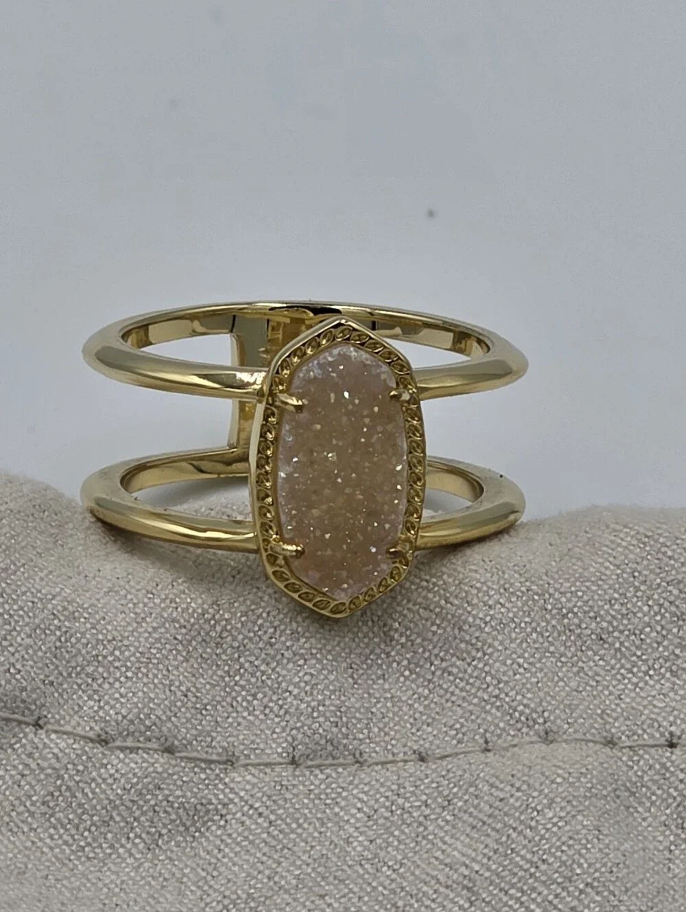 Kendra Scott Elyse Gold Iridescent‎ Drusy Size 10 New